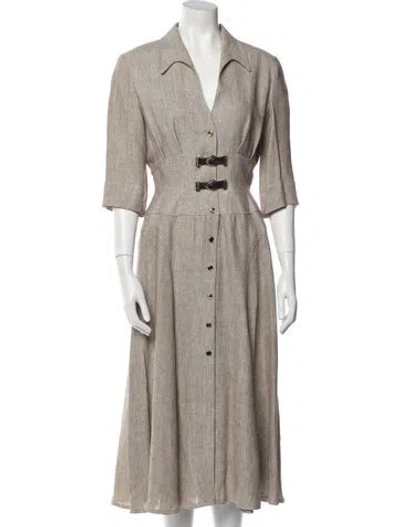 Pre-owned Mugler Vintage Long Dress In Neutral