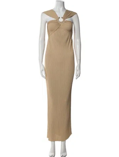 Pre-owned Mugler Vintage Long Dress In Neutral