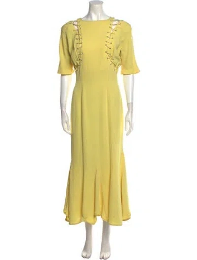 Pre-owned Mugler Vintage Long Dress In Yellow