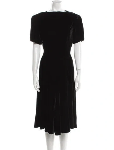 Pre-owned Mugler Vintage Midi Length Dress In Black