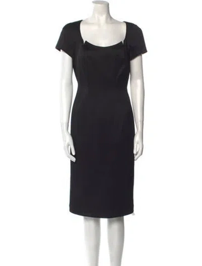 Pre-owned Mugler Vintage Midi Length Dress In Black
