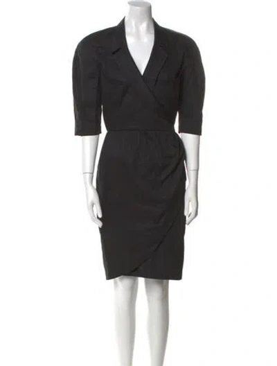 Pre-owned Mugler Vintage Midi Length Dress In Black
