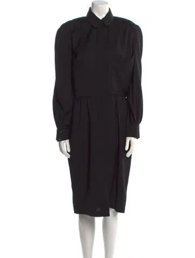 Pre-owned Mugler Vintage Midi Length Dress In Black