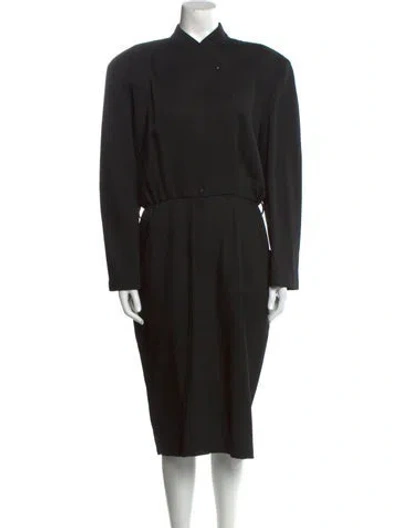 Pre-owned Mugler Vintage Midi Length Dress In Black