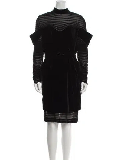 Pre-owned Mugler Vintage Midi Length Dress In Black