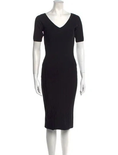 Pre-owned Mugler Vintage Midi Length Dress In Black