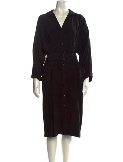 Pre-owned Mugler Vintage Midi Length Dress In Black