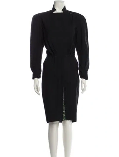 Pre-owned Mugler Vintage Midi Length Dress In Black