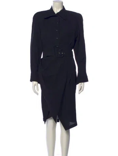 Pre-owned Mugler Vintage Midi Length Dress In Black