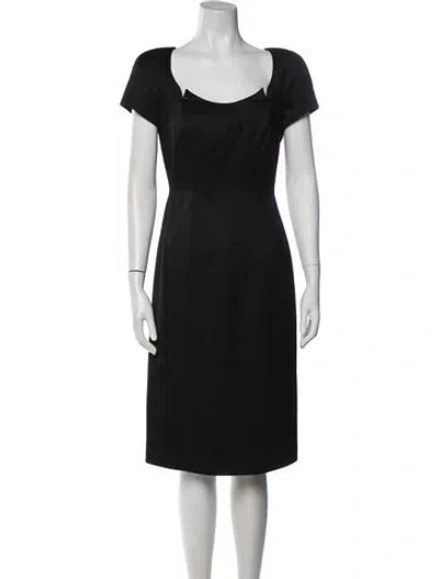 Pre-owned Mugler Vintage Midi Length Dress In Black