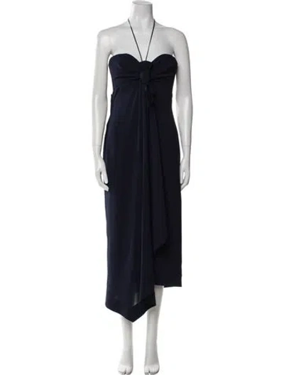 Pre-owned Mugler Vintage Midi Length Dress In Blue