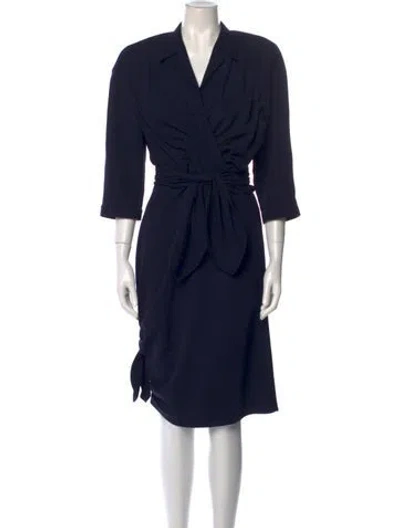 Pre-owned Mugler Vintage Midi Length Dress In Blue
