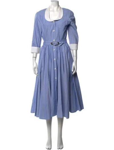 Pre-owned Mugler Vintage Midi Length Dress In Blue