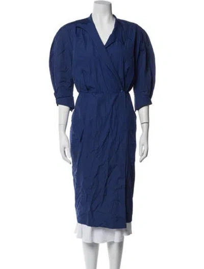 Pre-owned Mugler Vintage Midi Length Dress In Blue