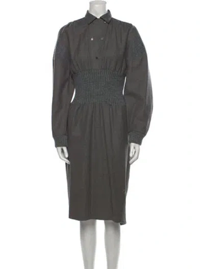 Pre-owned Mugler Vintage Midi Length Dress In Gray