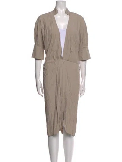 Pre-owned Mugler Vintage Midi Length Dress In Neutral