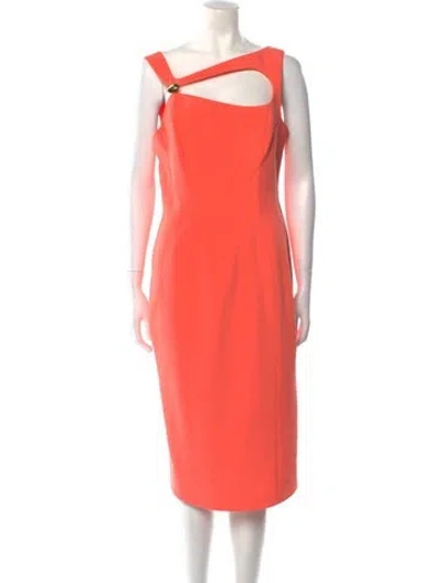Pre-owned Mugler Vintage Midi Length Dress In Orange