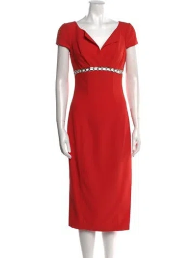 Pre-owned Mugler Vintage Midi Length Dress In Orange