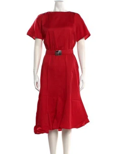 Pre-owned Mugler Vintage Midi Length Dress In Red