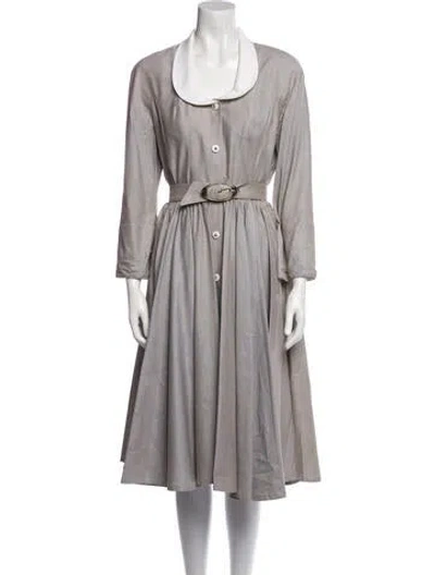 Pre-owned Mugler Vintage Midi Length Dress In White