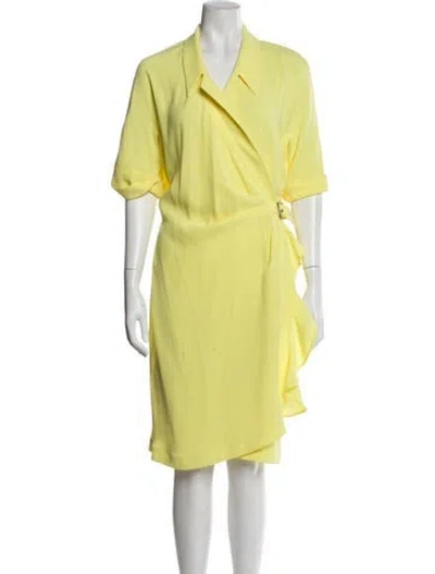 Pre-owned Mugler Vintage Midi Length Dress In Yellow