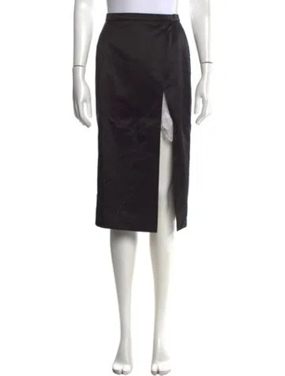 Pre-owned Mugler Vintage Midi Length Skirt In Black