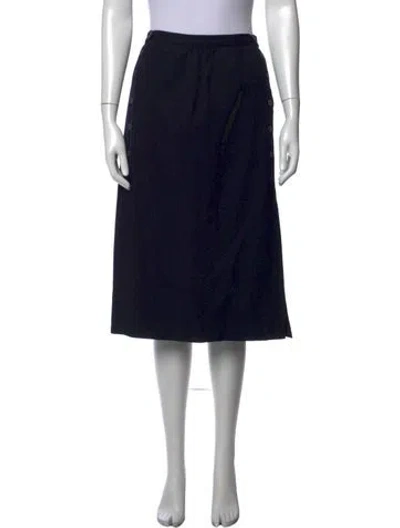 Pre-owned Mugler Vintage Midi Length Skirt In Blue