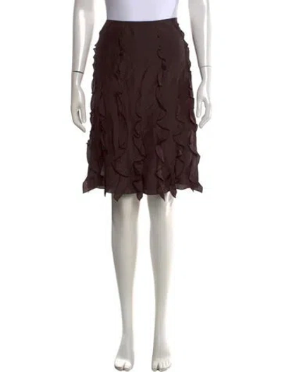 Pre-owned Mugler Vintage Midi Length Skirt In Brown