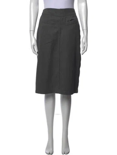 Pre-owned Mugler Vintage Midi Length Skirt In Grey