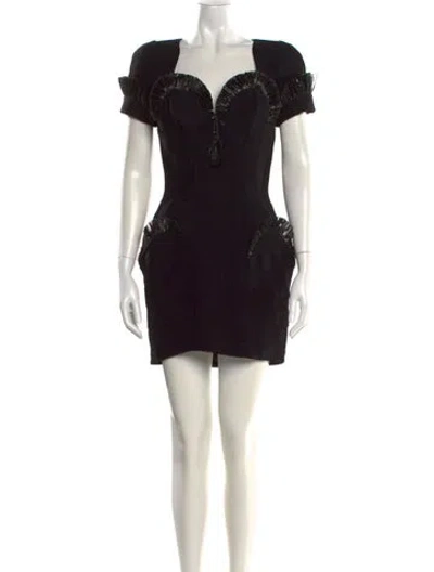 Pre-owned Mugler Vintage Mini Dress In Black