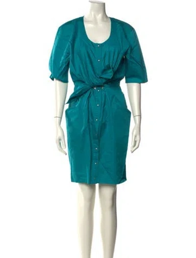 Pre-owned Mugler Vintage Mini Dress In Blue
