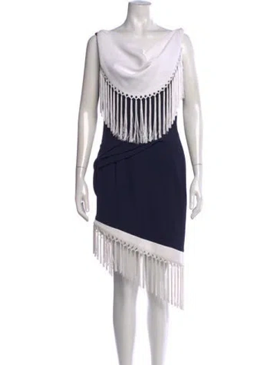 Pre-owned Mugler Vintage Mini Dress In Blue/white
