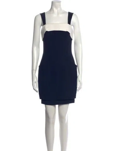 Pre-owned Mugler Vintage Mini Dress In Blue/white