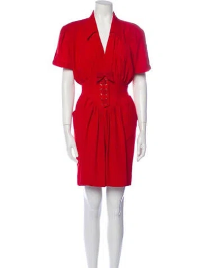 Pre-owned Mugler Vintage Mini Dress In Red