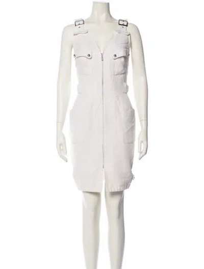 Pre-owned Mugler Vintage Mini Dress In White