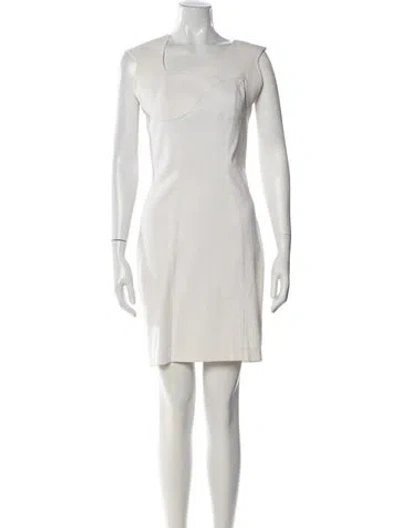 Pre-owned Mugler Vintage Mini Dress In White