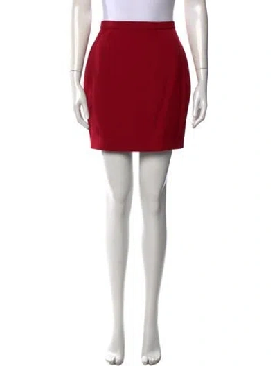 Pre-owned Mugler Vintage Mini Skirt In Red