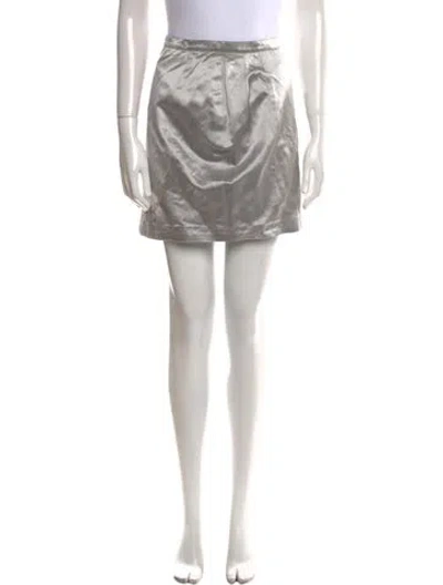 Pre-owned Mugler Vintage Mini Skirt In Silver