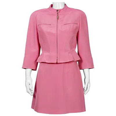 Pre-owned Mugler Vintage  Candy Pink Jacket Skirt Suit