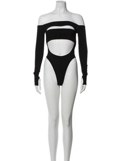 Pre-owned Mugler Vintage Off-the-shoulder Bodysuit