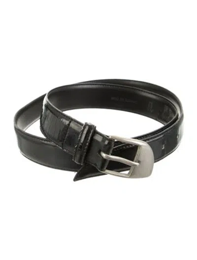 Pre-owned Mugler Vintage Patent Leather Waist Belt In Black