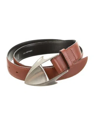 Pre-owned Mugler Vintage Skinny Belt In Brown