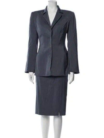 Pre-owned Mugler Vintage Skirt Suit In Blue
