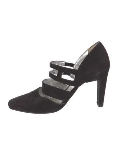 Pre-owned Mugler Vintage Suede Pumps In Black