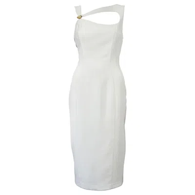 Pre-owned Mugler Vintage Thierry  Jeweled Cut Out Neckline Dress In Gray
