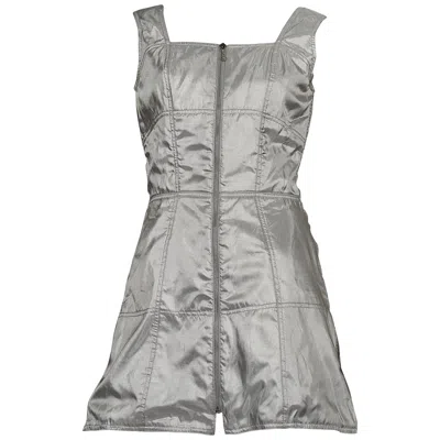 Pre-owned Mugler Vintage Thierry  Quilted Silver Space Age Futuristic Dress