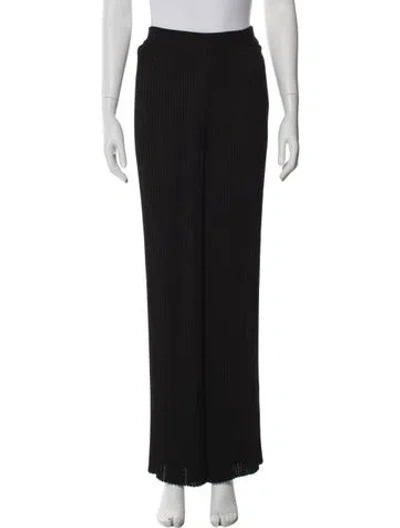 Pre-owned Mugler Vintage Wide Leg Pants In Black