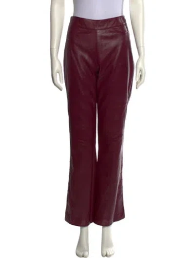 Pre-owned Mugler Vintage Wide Leg Pants In Burgundy