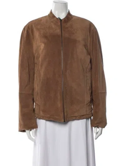 Pre-owned Mugler Vintage Wool Bomber Jacket In Brown