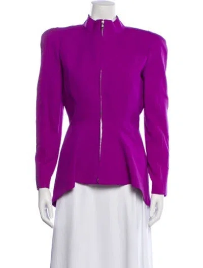 Pre-owned Mugler Vintage Wool Evening Jacket In Purple
